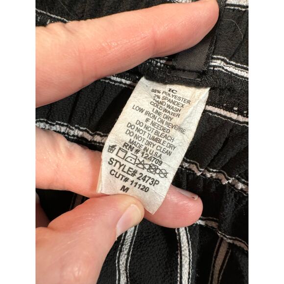 IC Connie K Striped Lantern Pants Women’s Size M Pull On Lagenlook Made in USA - Picture 3 of 11